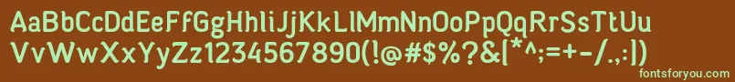 KendalType-fontti – vihreät fontit ruskealla taustalla