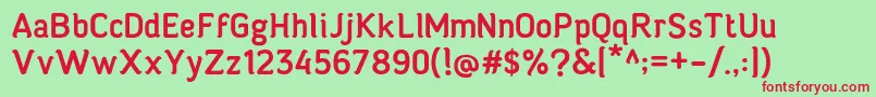 KendalType Font – Red Fonts on Green Background