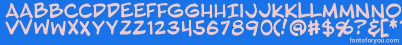 BlambotPro Font – Pink Fonts on Blue Background