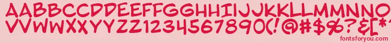 フォントBlambotPro – ピンクの背景に赤い文字