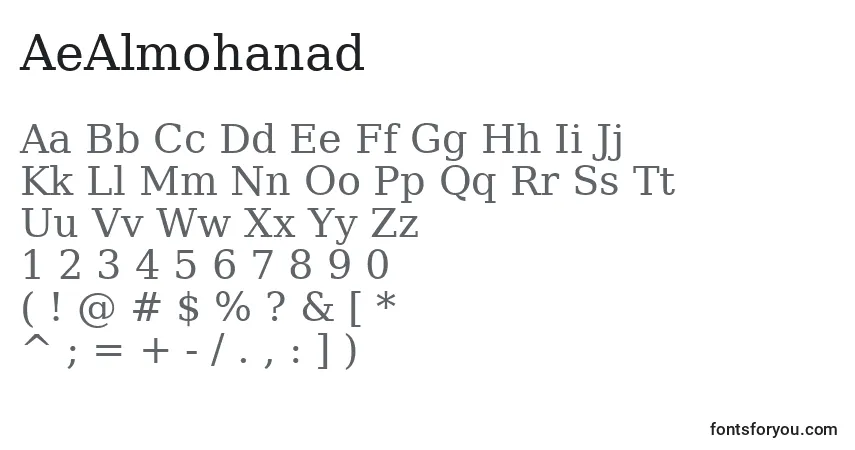 Шрифт AeAlmohanad – алфавит, цифры, специальные символы