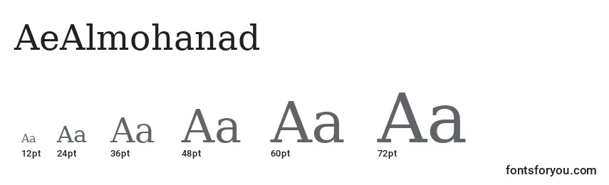 Größen der Schriftart AeAlmohanad