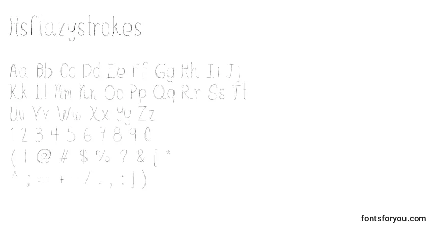 Schriftart Hsflazystrokes – Alphabet, Zahlen, spezielle Symbole