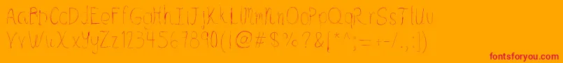 Hsflazystrokes Font – Red Fonts on Orange Background
