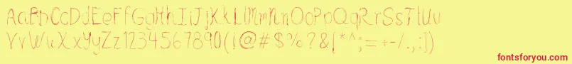 Hsflazystrokes Font – Red Fonts on Yellow Background