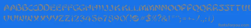SanasoftUtamaru.Kz-Schriftart – Graue Schriften auf blauem Hintergrund