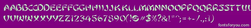 SanasoftUtamaru.Kz Font – Green Fonts on Purple Background