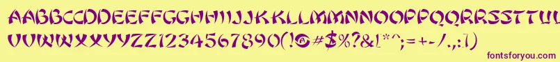 SanasoftUtamaru.Kz Font – Purple Fonts on Yellow Background
