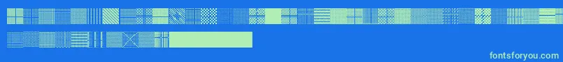 Czcionka Serangkaianpattern – zielone czcionki na niebieskim tle