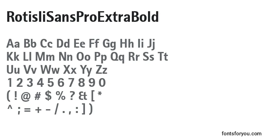 Шрифт RotisIiSansProExtraBold – алфавит, цифры, специальные символы