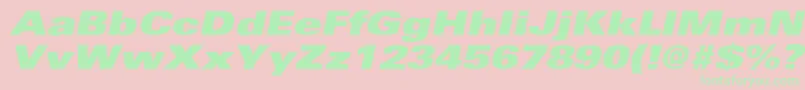 UniversExtrablackextobl Font – Green Fonts on Pink Background