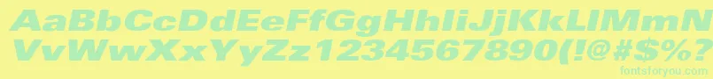 UniversExtrablackextobl Font – Green Fonts on Yellow Background