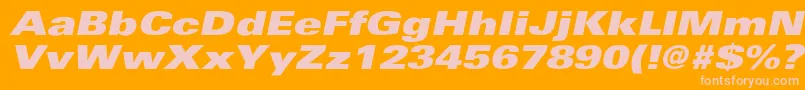 UniversExtrablackextobl Font – Pink Fonts on Orange Background