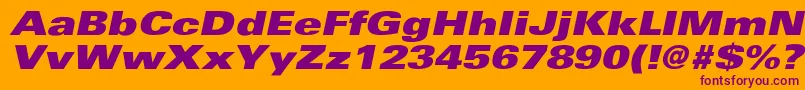 UniversExtrablackextobl Font – Purple Fonts on Orange Background