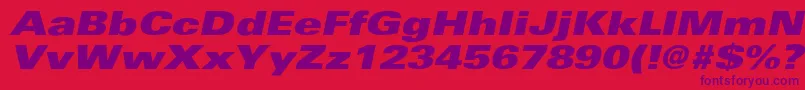 UniversExtrablackextobl Font – Purple Fonts on Red Background