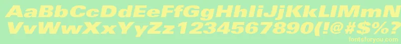 UniversExtrablackextobl Font – Yellow Fonts on Green Background