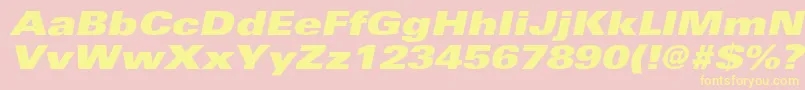 UniversExtrablackextobl Font – Yellow Fonts on Pink Background