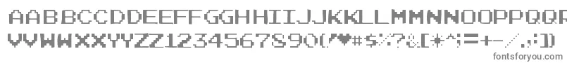Joystixgaunt-fontti – harmaat kirjasimet valkoisella taustalla