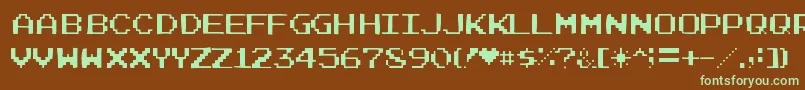Joystixgaunt-fontti – vihreät fontit ruskealla taustalla