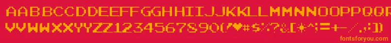 Joystixgaunt Font – Orange Fonts on Red Background