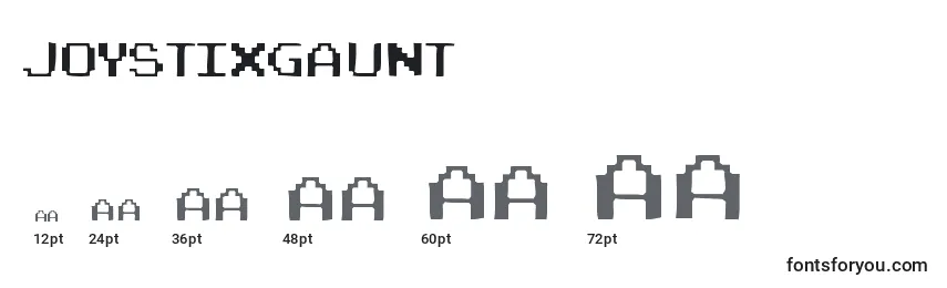 Размеры шрифта Joystixgaunt