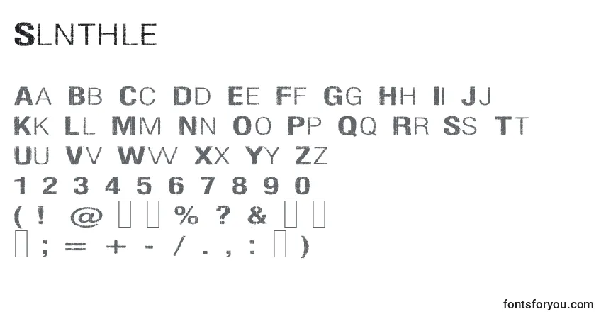 Czcionka Slnthle – alfabet, cyfry, specjalne znaki