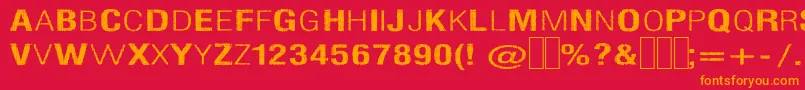 フォントSlnthle – 赤い背景にオレンジの文字