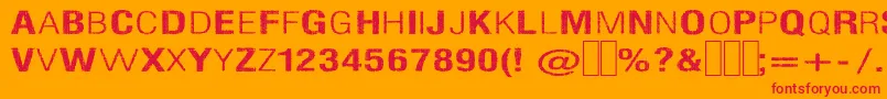Slnthle Font – Red Fonts on Orange Background