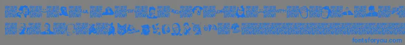 Viralfun-Schriftart – Blaue Schriften auf grauem Hintergrund