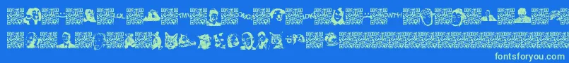 Viralfun Font – Green Fonts on Blue Background