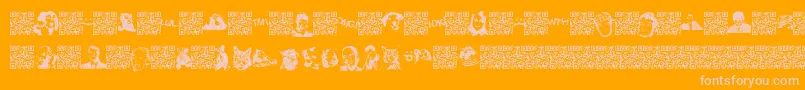 Viralfun-Schriftart – Rosa Schriften auf orangefarbenem Hintergrund