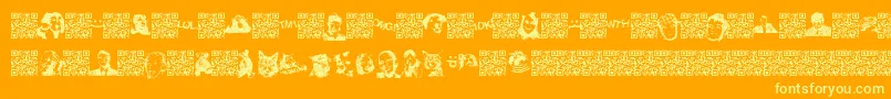 Fonte Viralfun – fontes amarelas em um fundo laranja