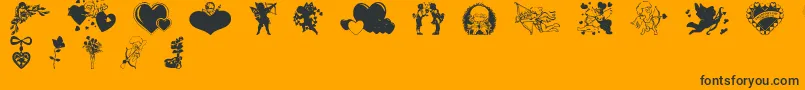 Czcionka Valentinec – czarne czcionki na pomarańczowym tle