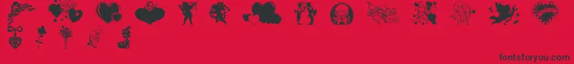 Valentinec Font – Black Fonts on Red Background