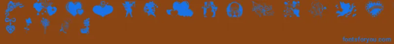 Police Valentinec – polices bleues sur fond brun