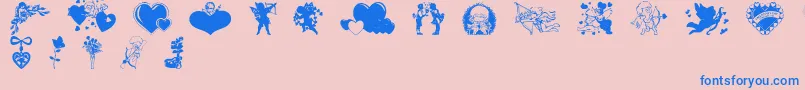 Шрифт Valentinec – синие шрифты на розовом фоне