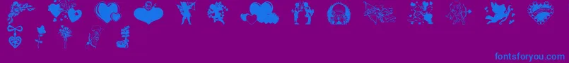 Valentinec Font – Blue Fonts on Purple Background