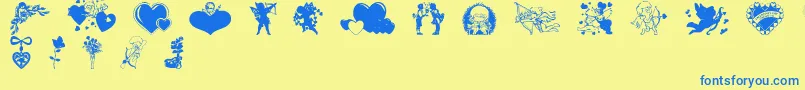 Valentinec Font – Blue Fonts on Yellow Background
