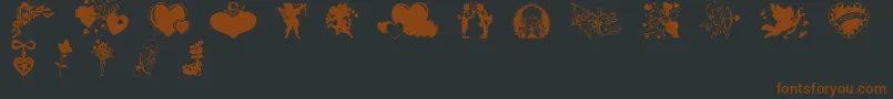 Czcionka Valentinec – brązowe czcionki na czarnym tle