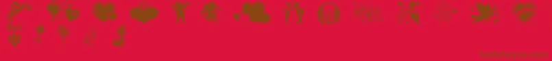 Czcionka Valentinec – brązowe czcionki na czerwonym tle