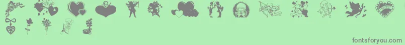 Weitere Informationen zur Valentinec-Schriftart Valentinec-Schriftart – Graue Schriften auf grünem Hintergrund