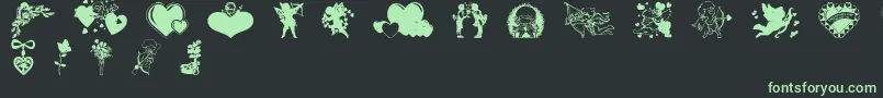Valentinec-Schriftart – Grüne Schriften auf schwarzem Hintergrund