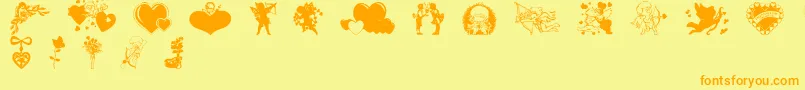 Valentinec Font – Orange Fonts on Yellow Background