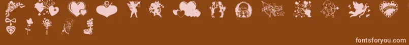 Valentinec-Schriftart – Rosa Schriften auf braunem Hintergrund