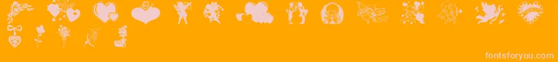 Valentinec Font – Pink Fonts on Orange Background