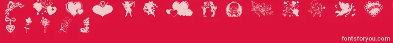 Valentinec Font – Pink Fonts on Red Background