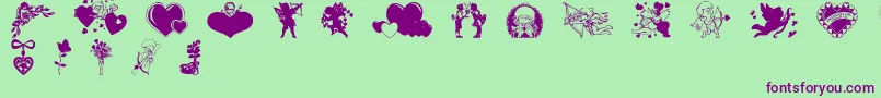 Valentinec Font – Purple Fonts on Green Background