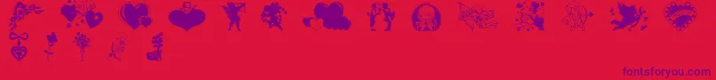Valentinec Font – Purple Fonts on Red Background