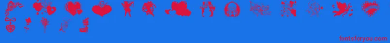 Valentinec Font – Red Fonts on Blue Background