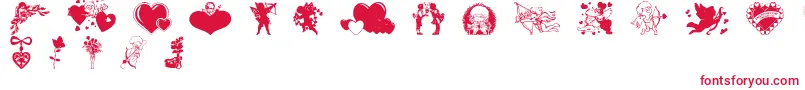 Valentinec Font – Red Fonts on White Background